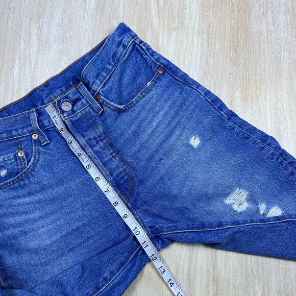 Levi's 501 Distressed Ripped Button Fly High Rise Denim Jeans Women's 26x30 - Picture 12 of 16